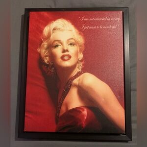 Red and Black Framed Marilyn Monroe Canvas Art